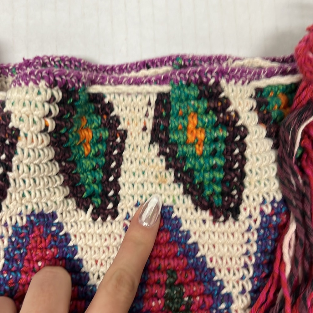 Hiptipico Multicolor Crochet Crossbody Bag – Artisan Boho Festival Purse - Picture 13 of 13